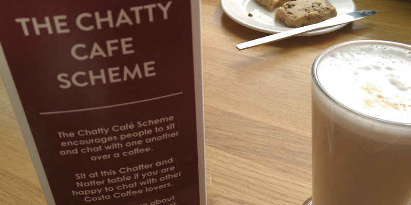 Hednesford Town Council welcomes the pioneering initiative with Costa Coffee in Victoria Street Hednesford to establish the first Chatter & Natter Table.